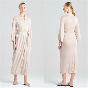 NATORI Shangri-La TENCEL™ Beige Cream Tan Robe Kimono Style Size Small